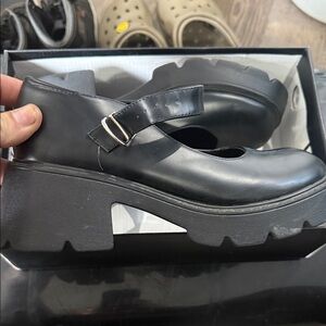 Mary Jane Black Platform Shoes